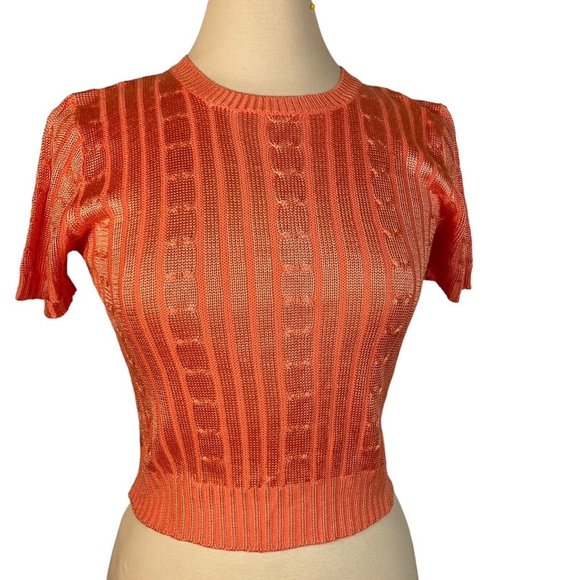 One on One Croped knit Top size small orange - Picture 12 of 13